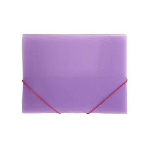 Папка Пластиковая Hatber А4ф на резинке LINE 400мкм- Фиолетовая полупрозрачная , 